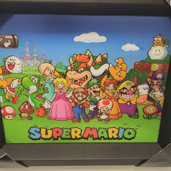 Nintendo Super Mario Bros 3D Lenticular Framed Wall Art Shadow Box - Picture 4 of 4